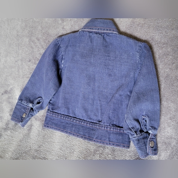 Vintage Turino Kids Blue Denim Jacket 70's - 80's Era FLAWLESS Sz 4 100% Cotton - Picture 3 of 13